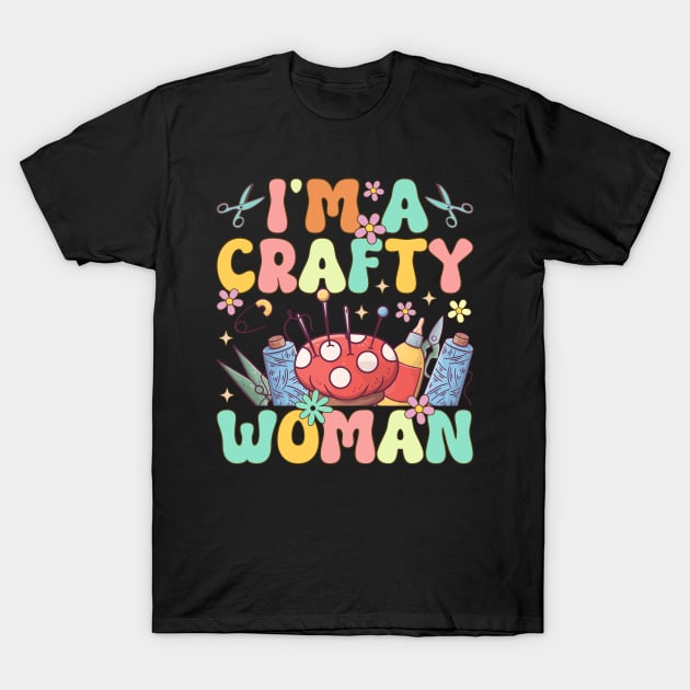 I'm A Crafty Woman Groovy Craft Beer Hop Home Brew T-Shirt by Alex21